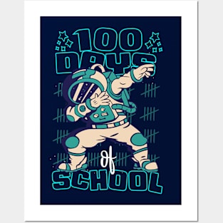 100 Days of school featuring an Astronaut Dabbing Posters and Art